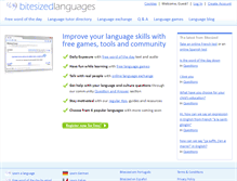 Tablet Screenshot of bitesizedlanguages.com